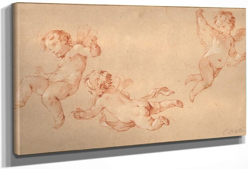 Three Putti By Charles Joseph Natoire By Charles Joseph Natoire