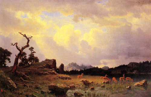 Thunderstorm In The Rocky Mountains By Albert Bierstadt