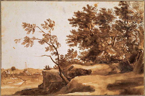 Tiber Landscape With Castel Sant'angelo In The Background By Claude Lorrain By Claude Lorrain