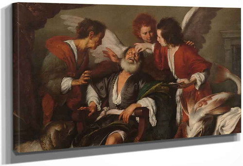 Tobias Curing His Father's Blindness By Bernardo Strozzi