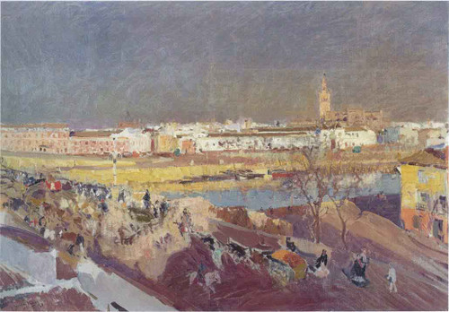 Triana Bridge, Seville By Joaquin Sorolla Y Bastida