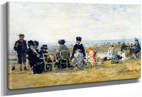 Trouville, A Family On The Beach By Eugene Louis Boudin