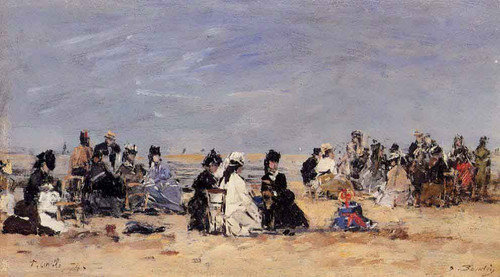 Trouville, Beach Scene11 By Eugene Louis Boudin