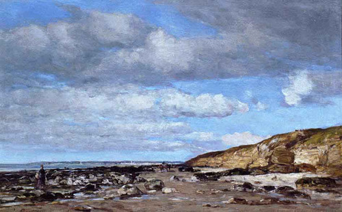 Trouville, Shore And Rocks By Eugene Louis Boudin