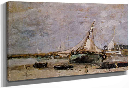 Trouville, The Jettys, Low Tide By Eugene Louis Boudin