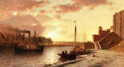 Twilight Harbor By Samuel Colman