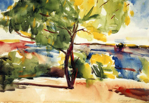 Two Mesquite Trees By Charles W. Hawthorne