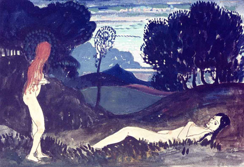 Two Nudes In A Landscape 1 By James Dickson Innes