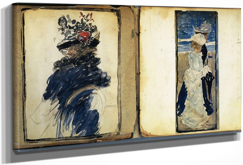 Two Pages From The Boston Water Color Sketchbook By Maurice Prendergast