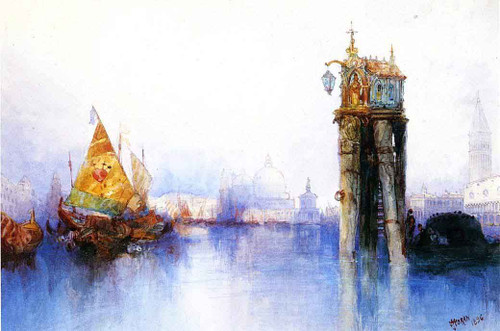 Venetian Canal Scene1 By Thomas Moran