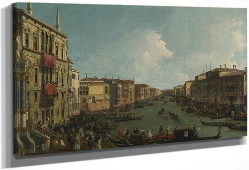 Venice A Regatta On The Grand Canal1 By Canaletto By Canaletto