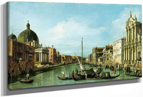 Venice The Grand Canal With The Scalzi And S. Simione Piccoli By Canaletto By Canaletto