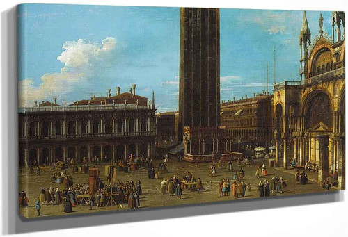 Venice The Piazza From The Piazzetta With The Campanile And Side Of S. Marco By Canaletto By Canaletto