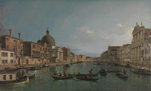 Venice The Upper Reaches Of The Grand Canal With S. Simeone Piccolo By Canaletto By Canaletto