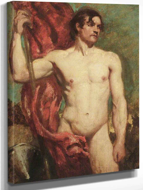 Academic Study Of A Male Nude As A Standard Bearer By William Etty By William Etty