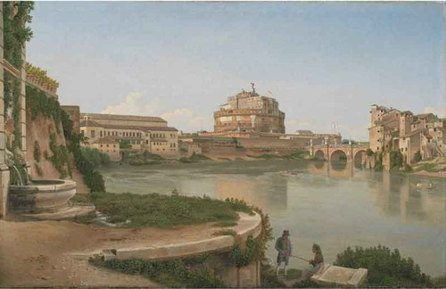 View Across The Tiber To Castel S. Angelo, Rome By Christoffer Wilhelm Eckersberg