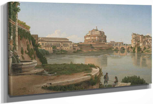 View Across The Tiber To Castel S. Angelo, Rome By Christoffer Wilhelm Eckersberg