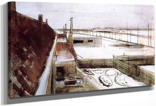 View From The Window Of Vincent's Studio In Winter By Jose Maria Velasco