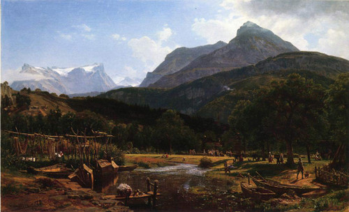 View Near Lake Lucerne By Thomas Worthington Whittredge