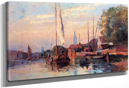 View Of Delft, Sunset By Albert Lebourg By Albert Lebourg