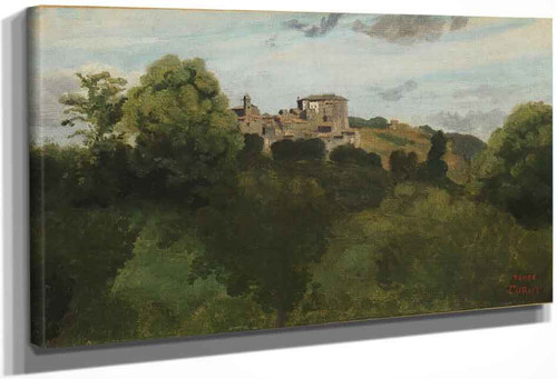 View Of Genzano By Jean Baptiste Camille Corot