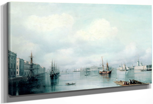 View Of Peterburg By Ivan Constantinovich Aivazovsky By Ivan Constantinovich Aivazovsky