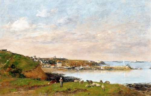 View Of Portrieux By Eugene Louis Boudin