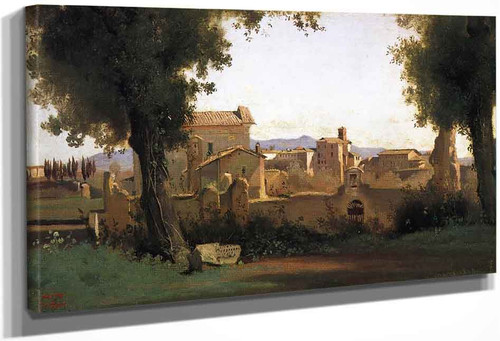 View Of Rome From The Farnese Gardens, Morning By Jean Baptiste Camille Corot