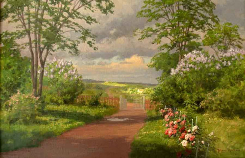 View Of The Blooming Garden By Johan Krouthen