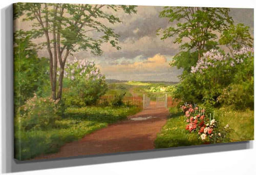 View Of The Blooming Garden By Johan Krouthen