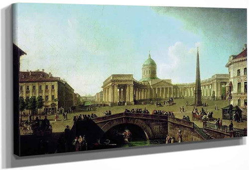 View Of The Kazan Cathedral In St. Petersburg By Fedor Yakovlevich Alekseev By Fedor Yakovlevich Alekseev