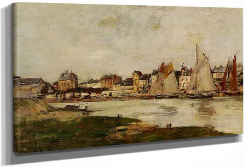 View Of The Port Of Trouville, High Tide By Eugene Louis Boudin