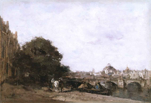 View Of The Tiber River With Hadrian's Villa By Jacob Henricus Maris