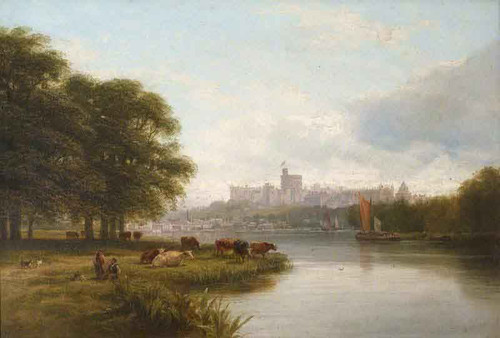 View Of Windsor Castle From The River By George Vicat Cole