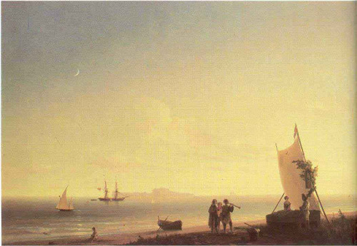 View On The Capri By Ivan Constantinovich Aivazovsky By Ivan Constantinovich Aivazovsky