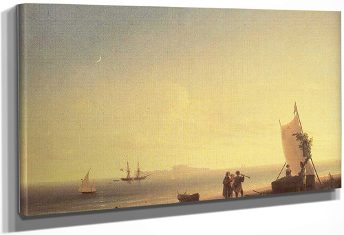 View On The Capri By Ivan Constantinovich Aivazovsky By Ivan Constantinovich Aivazovsky