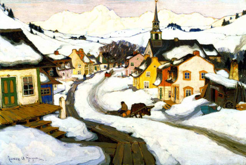 Village In The Laurentian Mountians By Clarence Gagnon By Clarence Gagnon