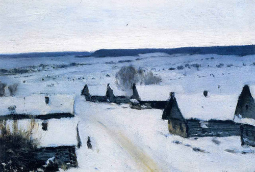 Village In Winter By Isaac Levitan