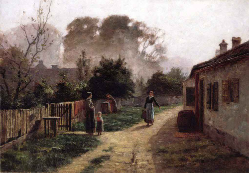 Village Scene By Theodore Clement Steele Village Scene By Theodore Clement Steele