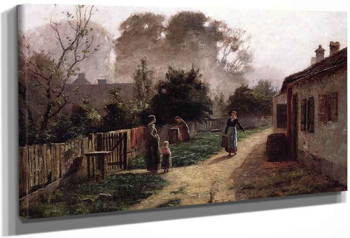 Village Scene By Theodore Clement Steele