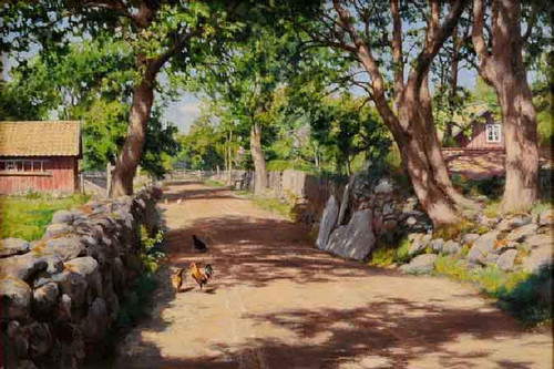 Village Street By Johan Krouthen