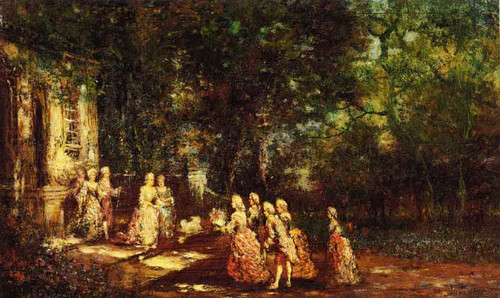 Visit To A Princess By Adolphe Joseph Thomas Monticelli Visit To A Princess By Adolphe Joseph Thomas Monticelli