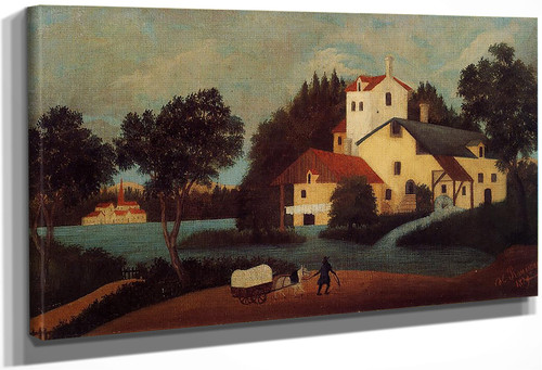 Wagon In Front Of The Mill By Henri Rousseau