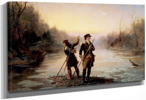 Washington And Gist Crossing The Allegheny River By William Tylee Ranney