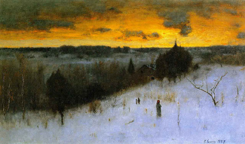 Winter Evening By George Inness By George Inness