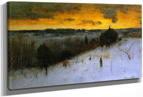 Winter Evening By George Inness By George Inness