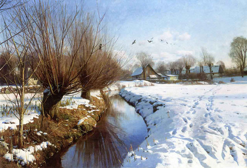 Winter In Brondbyvester By Peder Mork Monsted