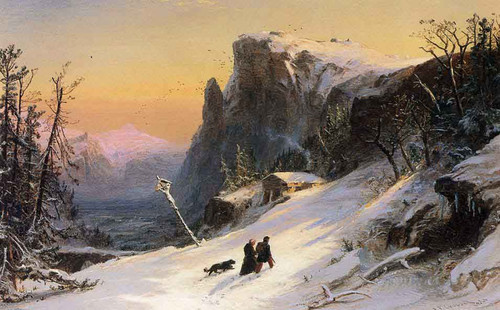 Winter In Switzerland By Jasper Francis Cropsey By Jasper Francis Cropsey