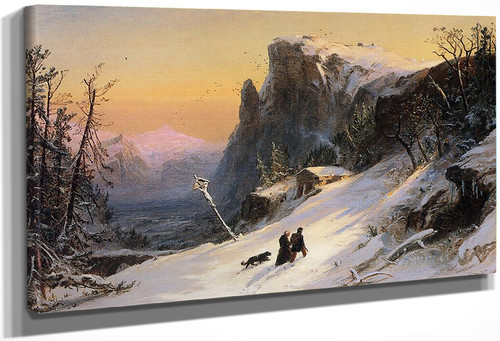 Winter In Switzerland By Jasper Francis Cropsey By Jasper Francis Cropsey