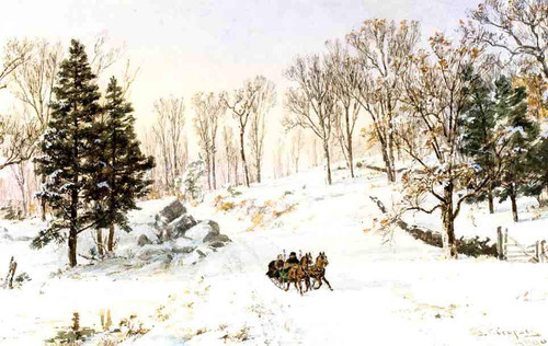 Winter On Rivensdale Road, Hastings On Hudson, New York By Jasper Francis Cropsey By Jasper Francis Cropsey